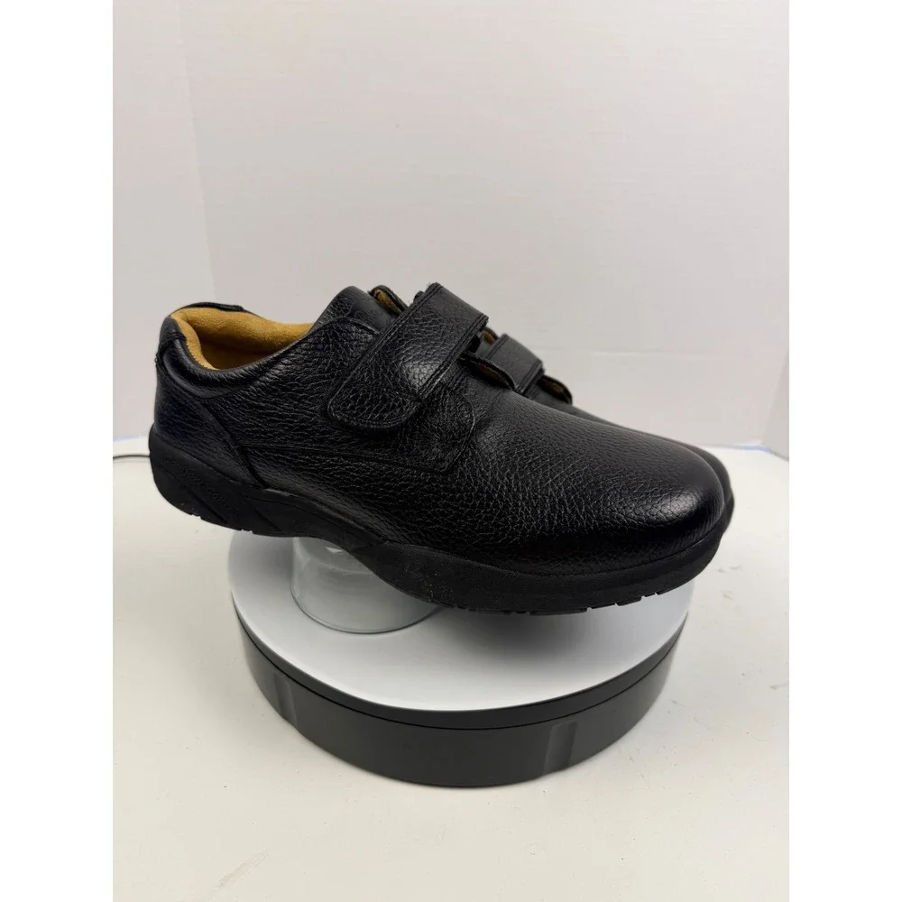 Men's Black Leather Slip-On Comfort Loafers